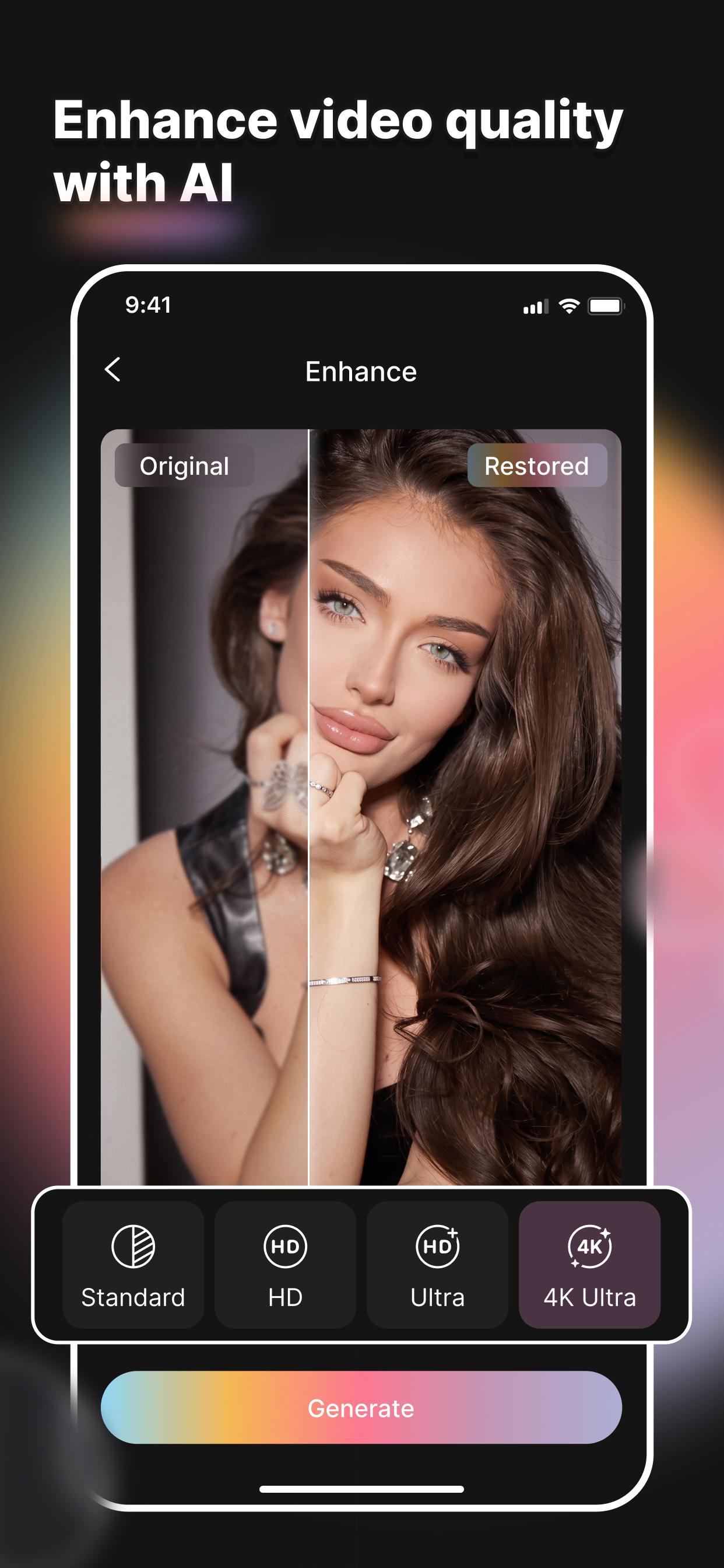Enhance video quality with AI